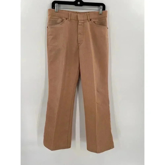 VINTAGE FARAH ULTRA STRETCH KHAKI BROWN JEAN MEASURES 30"W X 27"L - Picture 1 of 7